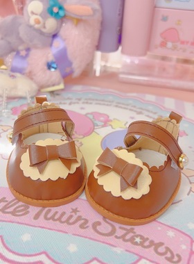 南风格子手作玲娜贝儿着替鞋子Linabell毛绒玩偶少女百搭小皮鞋