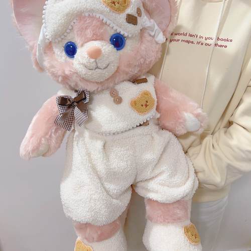 南风风格子玲娜贝儿娃衣背带裤