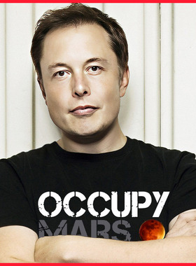 马斯克同款占领火星OCCUPY MARS短袖T恤SpaceX纯棉衣服男女半袖