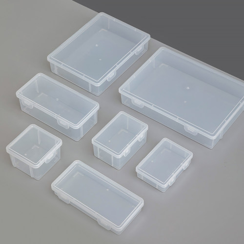 小收纳盒桌面零件迷你样品整理塑料盒长方形带盖小件物品透明盒子