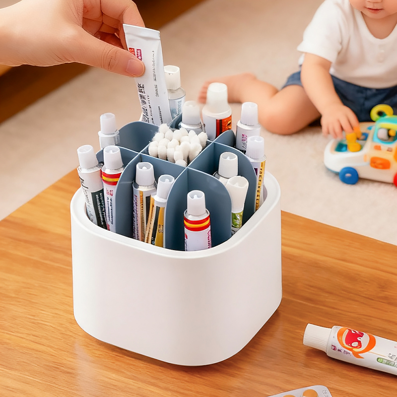 药膏分格收纳盒桌面管状药品整理神器药架子小乳膏软膏药物置物架