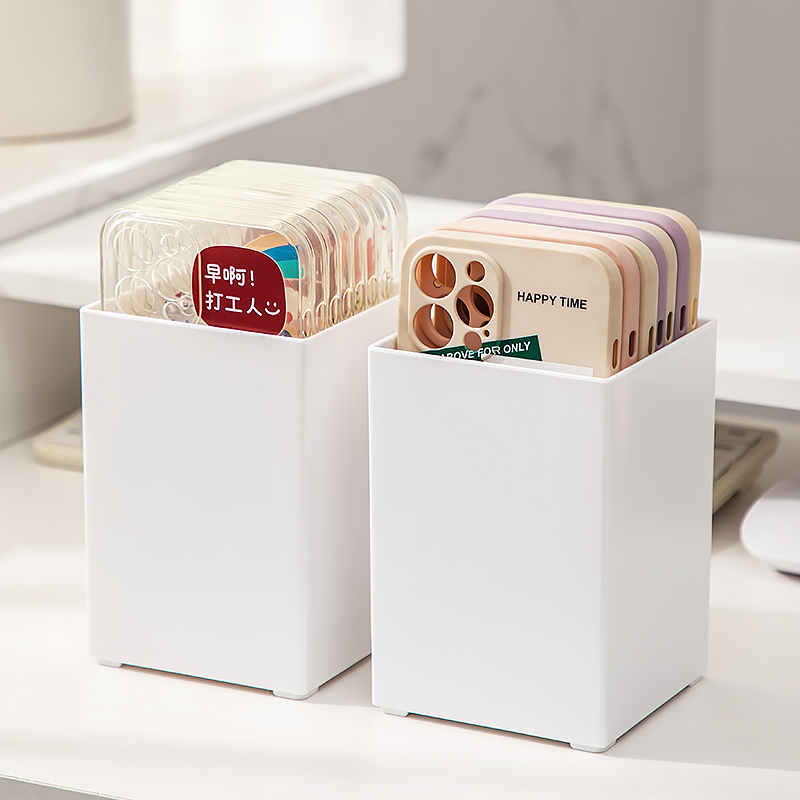 桌面收纳盒小尺寸学生宿舍笔筒遥控器手机壳整理盒直角小杂物格子