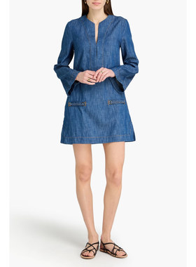 ZIMMERMANN正品代购过季款民族风娃娃款洗水牛仔连衣裙62357