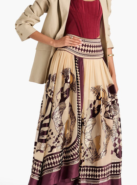 ZIMMERMANN正品代购过季款气质印花高腰阔脚裤70337