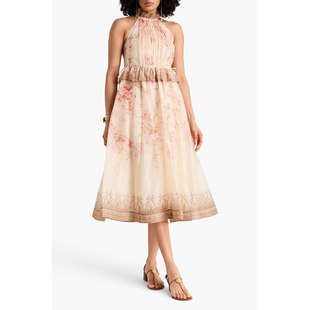 ZIMMERMANN正品 过季 款 木耳边露肩花花连衣裙18621 代购