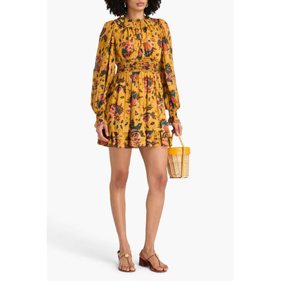 香港代购代购ULLA JOHNSON正品过季款荷叶领花花连衣裙30760