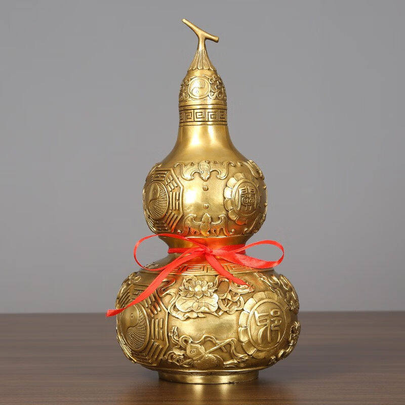 德佑堂纯铜葫芦摆件玉堂富贵中式家居客厅办公室桌面装饰公司开业
