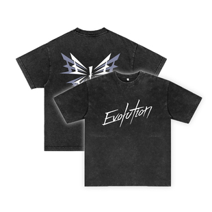 T恤 宽松短袖 谢霆锋Evolution进化演唱会同款 蝴蝶印花水洗做旧大码