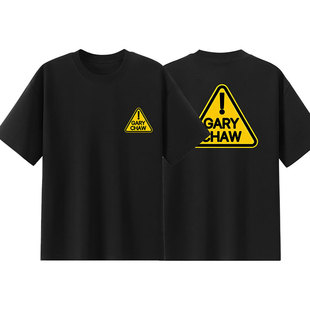 T恤夏 正肩短袖 舅公曹格同款 格友会上衣GARYCHAW黄牌印花周边修身