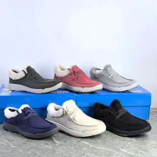 出美单百搭运动鞋女鞋绒布面拼接休闲鞋耐磨防滑厚底防水健步鞋