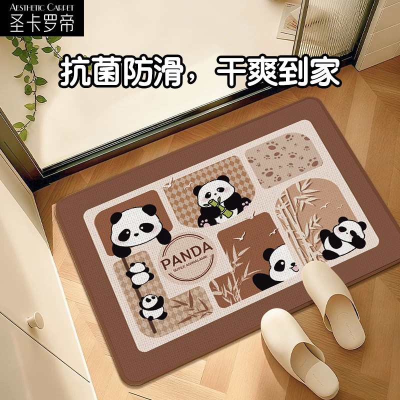 仿亚麻编织浴室地垫吸水速干