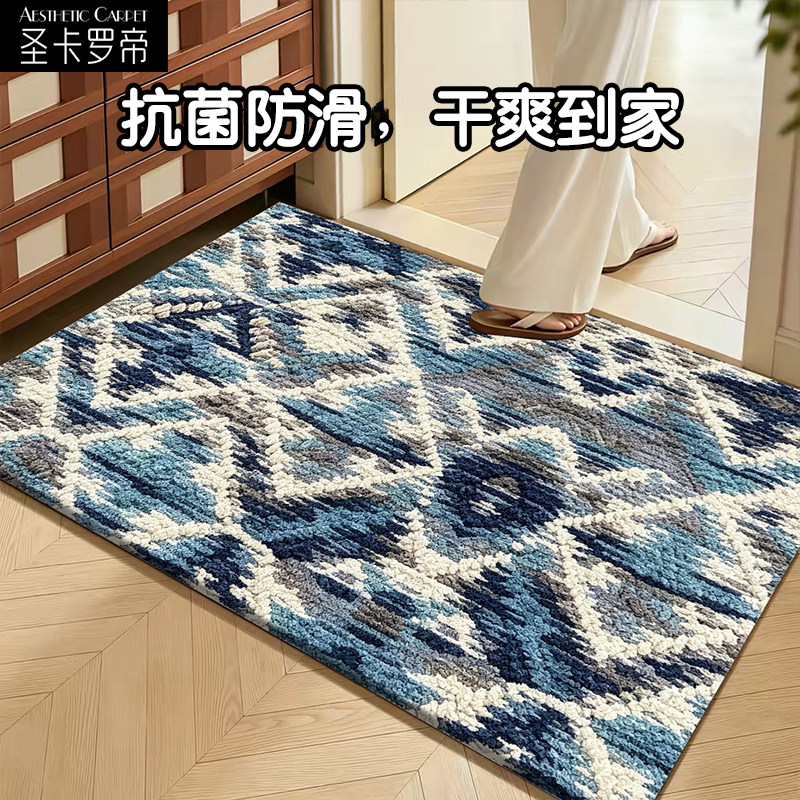 创意个性仿亚麻编织地垫入户门垫