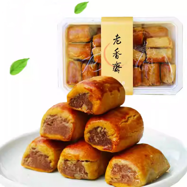 老香斋豆沙卷上海特产老字号春节年货伴手礼休闲零食小吃早餐饼干