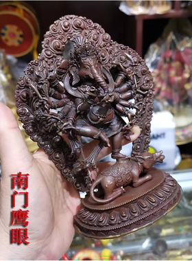 6寸十二臂象财神 尼泊尔纯铜佛像12臂象鼻财神大圣欢喜自在天菩萨