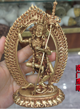 5寸尼泊尔纯铜鎏金佛像金刚亥母