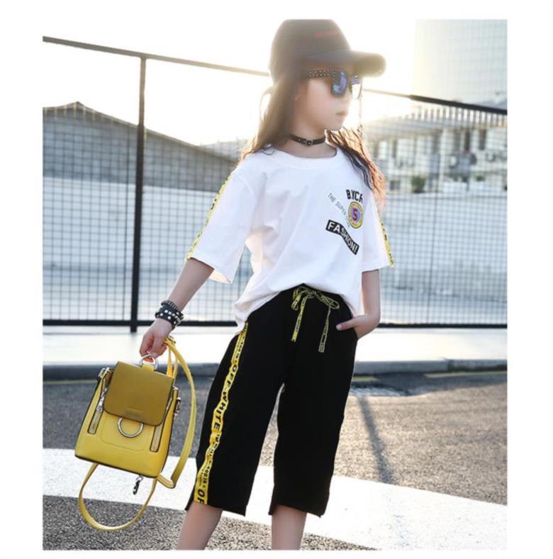 大童装夏天套装女2019年休闲韩装上衣个性十岁薄款黄色气质小女孩在类目 童装/婴儿装/亲子装, 套装中 - 来自Buy2taobao.com提供专业的淘宝代购服务