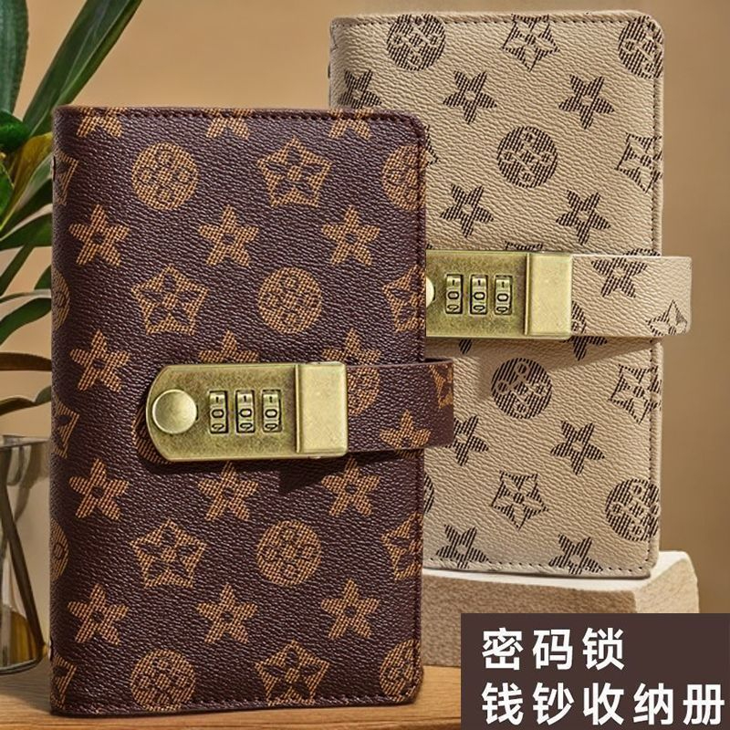 存钱神奇密码锁皮革防水存钱本