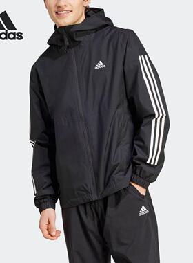 Adidas阿迪达斯ESS 3S R.R JKT男子防风运动休闲连帽外套 IV9262