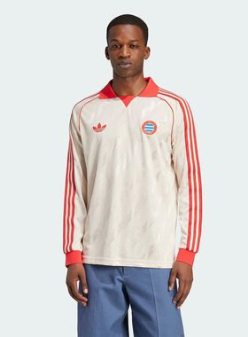Adidas阿迪达斯FCB LS JSY男子翻领运动休闲足球服长袖卫衣IS6507