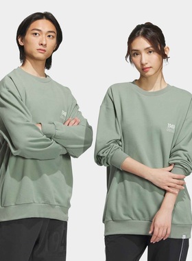 Adidas阿迪达斯VERBIAGE CREW男女款薄绒宽松舒适运动卫衣IK3491