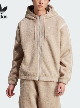 Adidas阿迪达斯PESS FLEECEJKT男子冬季羊羔绒连帽休闲外套IM4441