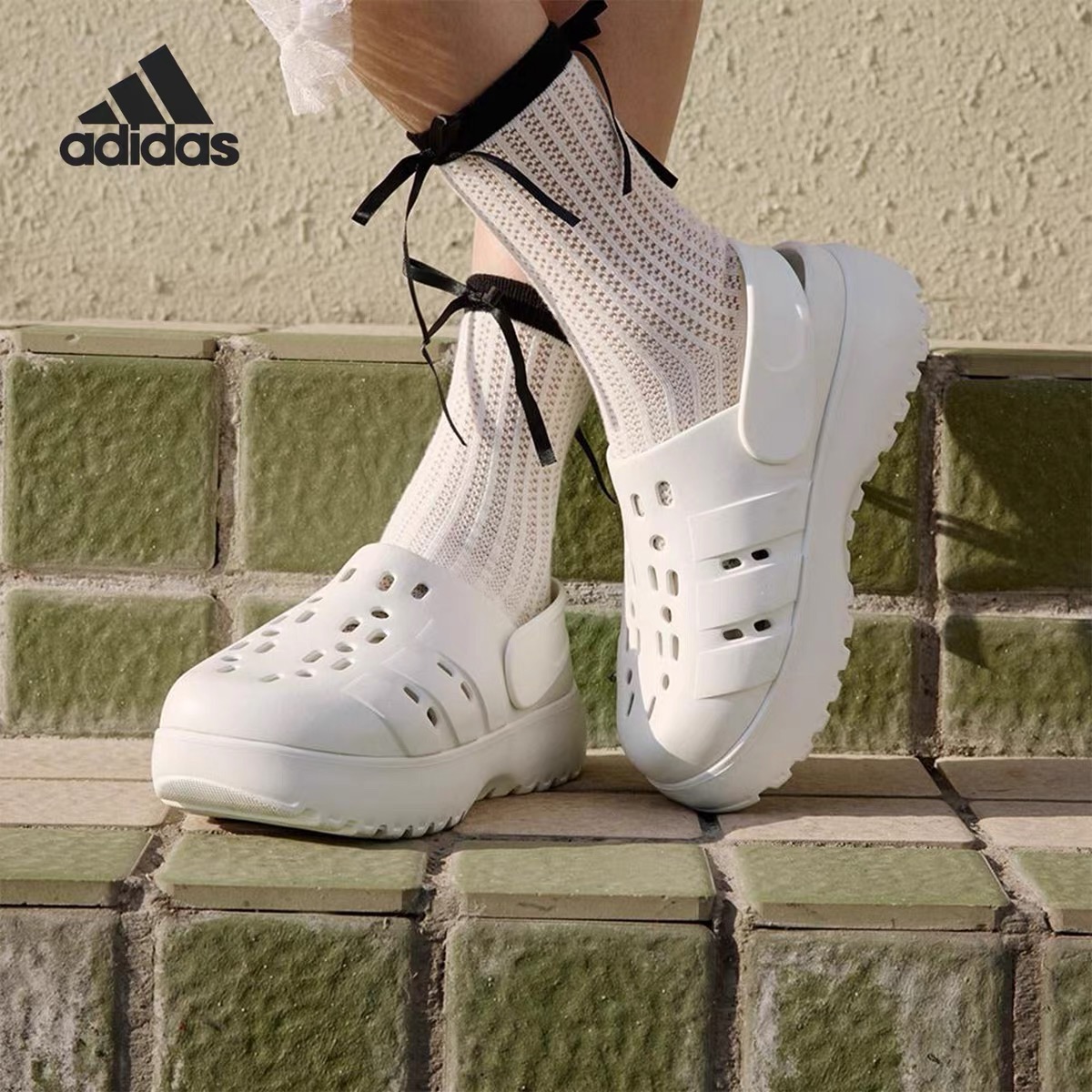 Adidas阿迪达斯ADILETTE CLOG PLATFORM男女款休闲舒适拖鞋JP9576