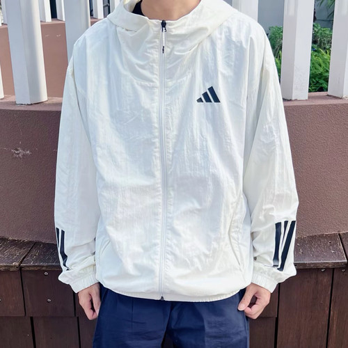 阿迪达斯男春秋连帽运动休闲夹克