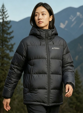 Adidas阿迪达斯连帽运动羽绒服