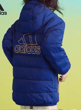 Adidas阿迪达斯LK J LT DOWN JK运动休闲连帽青少年羽绒服H40324