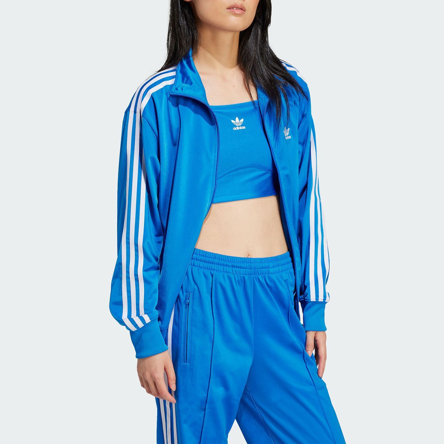 阿迪达斯三叶草女子立领夹克外套