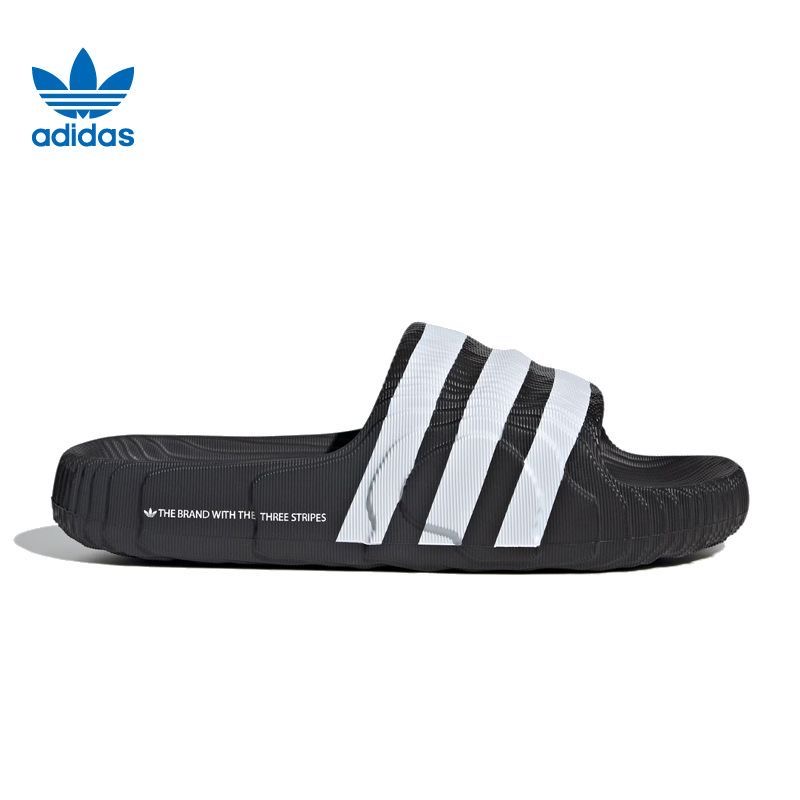 阿迪达斯男女经典三条纹休闲拖鞋