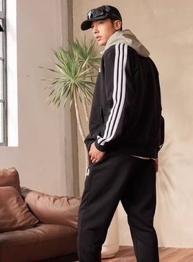 Adidas阿迪达斯V TRACKSUIT男子春秋运动休闲长袖长裤套装 JZ1155
