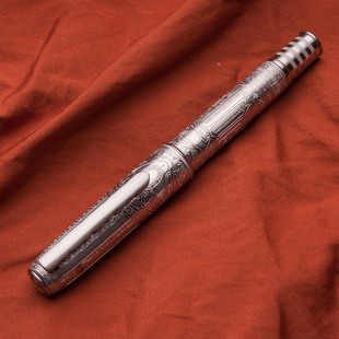 胖叔钢笔弘典100赞歌金属雕花活塞上墨