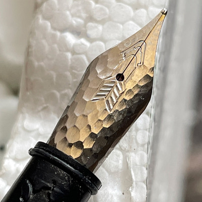 ef到货胖叔锤纹钢笔笔尖铱粒打磨