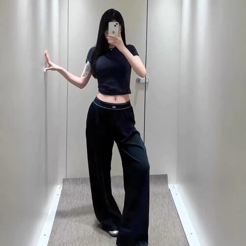 ALO瑜伽高腰直筒速干休闲裤女
