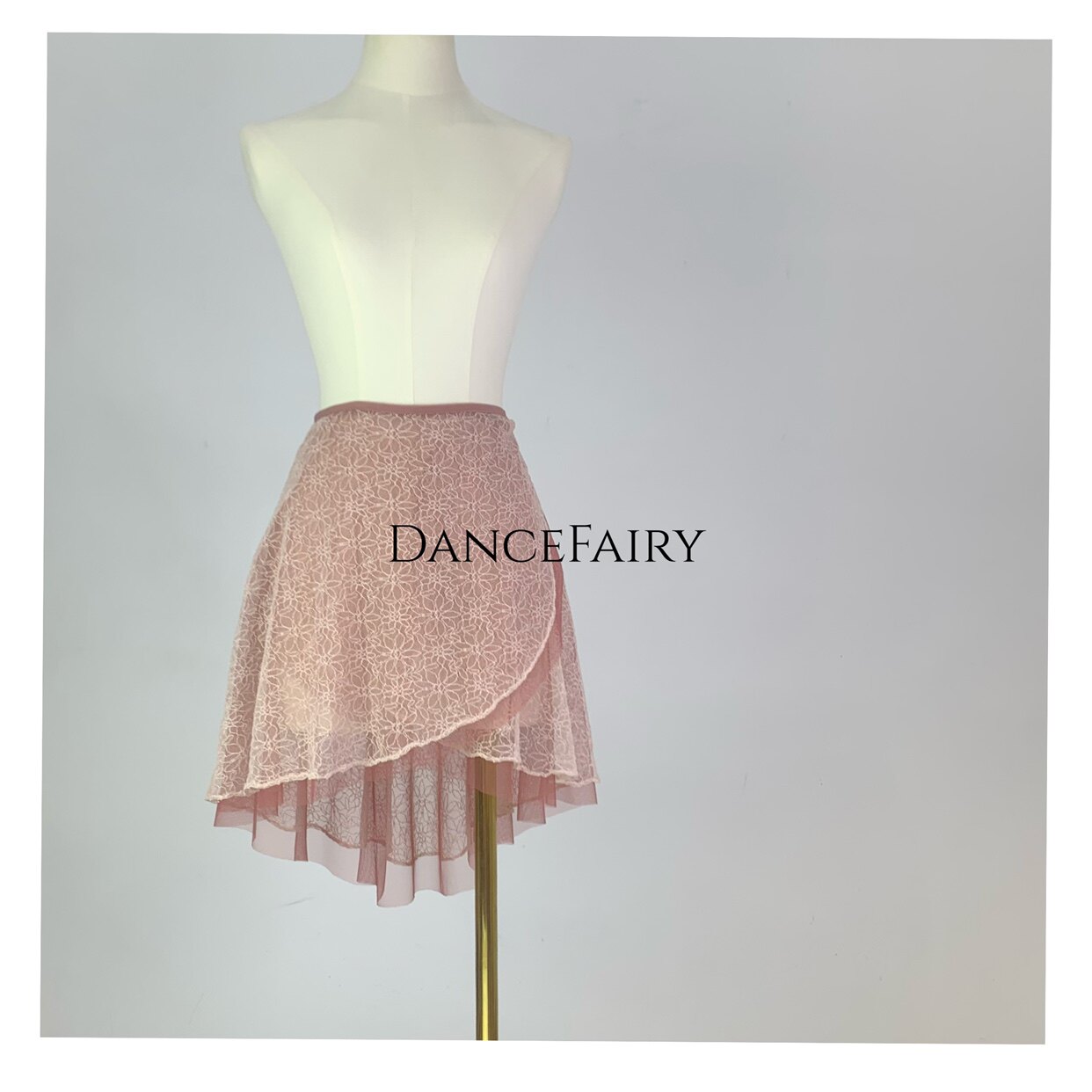 现货fairy仙女芭蕾双层蕾丝网纱一片系带大摆两穿舞蹈半身纱裙