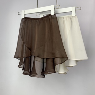 芭蕾裙鎏金白天鹅无系带套头大裙摆松紧腰前短后长舞蹈纱裙搭jac