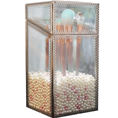 化妆刷收纳桶防尘带盖珍珠眉笔