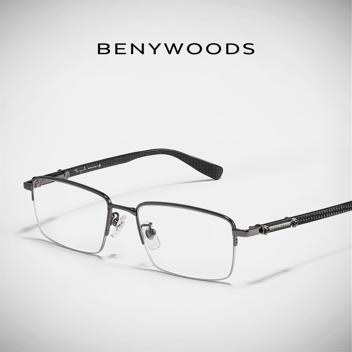 德国BENYWOODS近视眼镜碳纤维镜框防蓝光可配度数男款方框