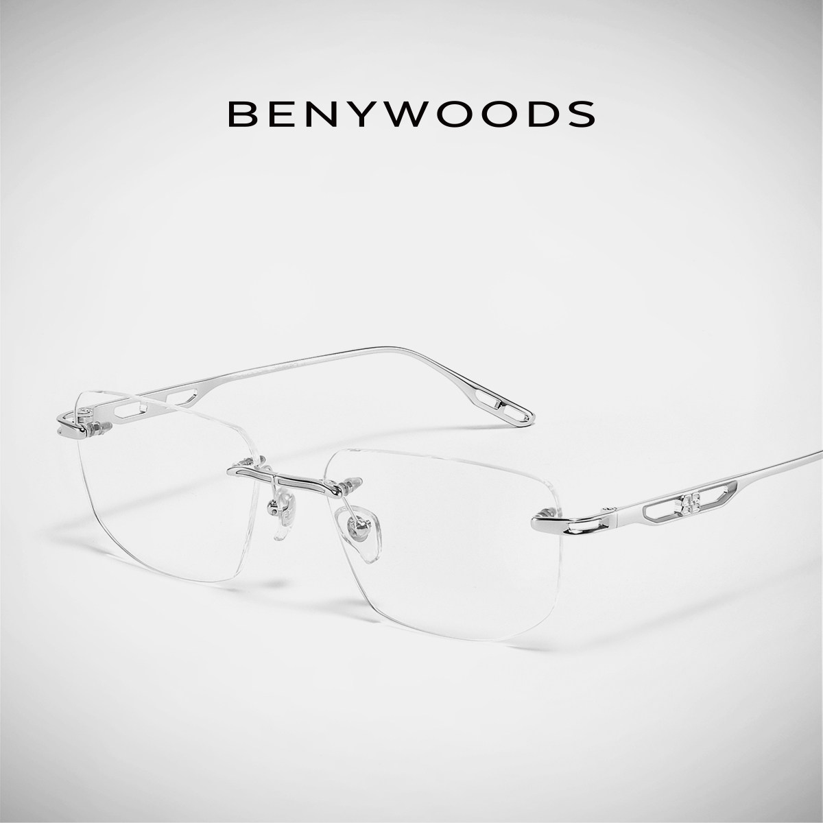 德国BENYWOODS王安宇同款无框超轻眼镜男女防蓝光钛镜架可配度数