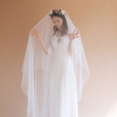 经典单层遮面造型气质头纱