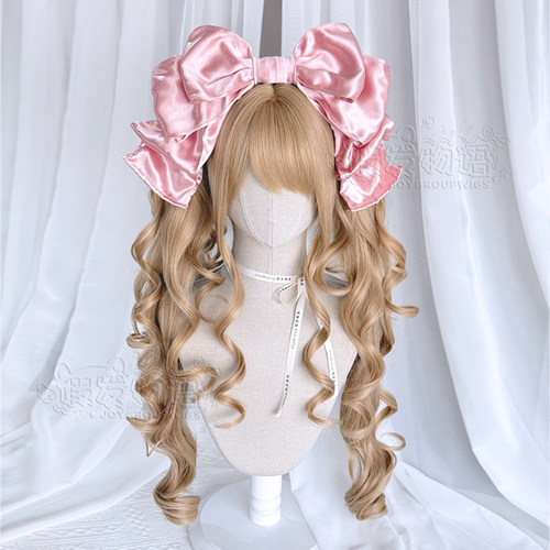 假发物语虎口夹双马尾奶茶金假发