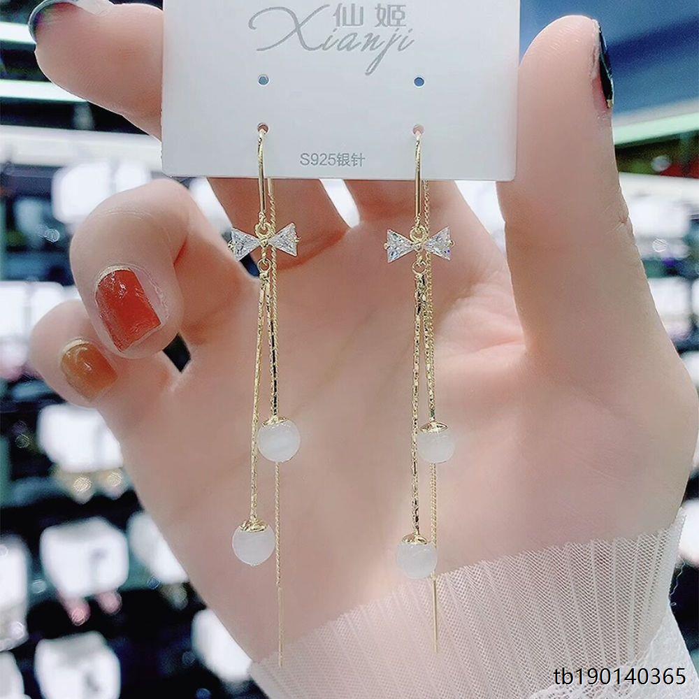 2021新款潮猫眼石流苏耳