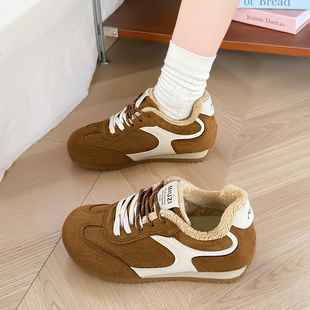 德训鞋女款2025新款秋冬季爆款超火加绒阿甘休闲运动二棉鞋内增高