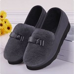 豆豆鞋女冬加绒外穿老北京布鞋一脚蹬懒人保暖平底女士毛毛棉鞋子