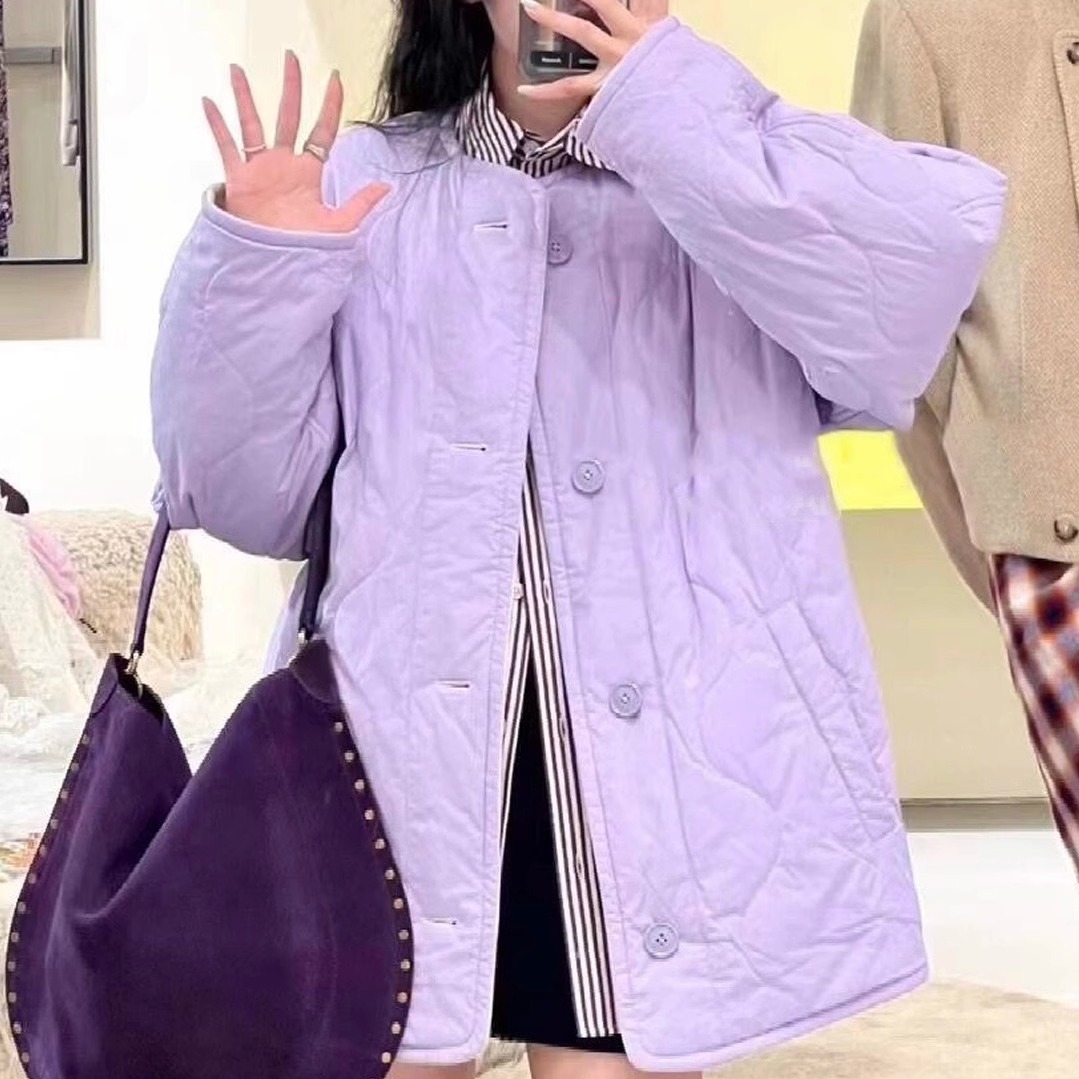 现货ls两面穿单排扣棉衣外套百搭