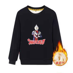 儿童加绒上衣 2025新款 Knitting Queen奥特曼衣服男童卫衣秋冬款