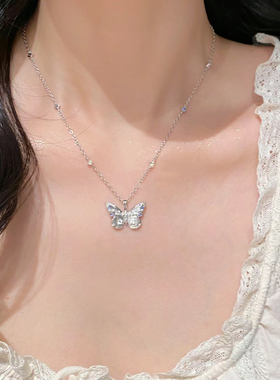 纯银蝴蝶项链2024新款