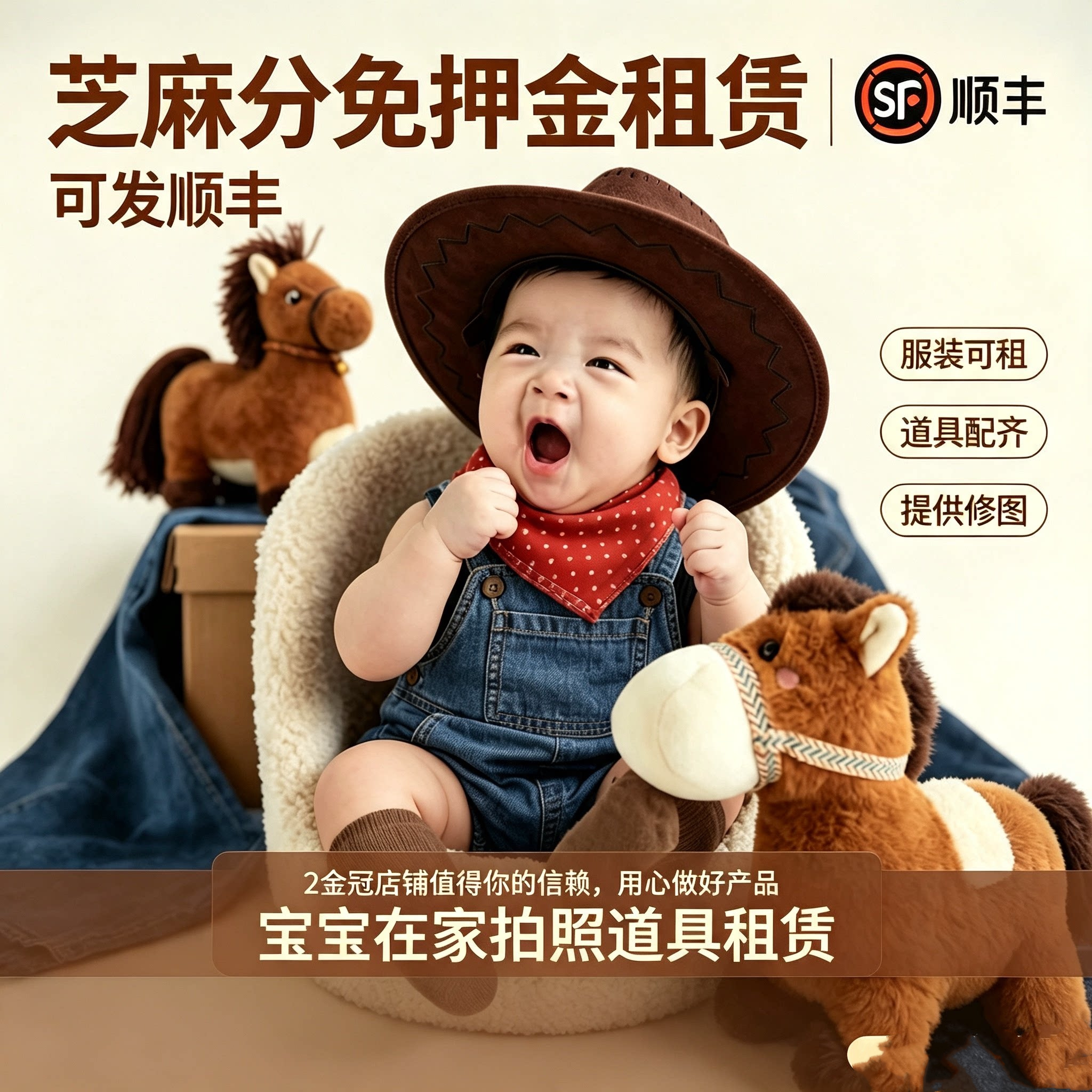 百天照婴儿服装半岁衣服 宝宝满月拍照道具租赁摄影百日拍摄主题