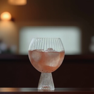 条纹鸡尾酒杯威士忌玻璃洋酒杯金汤力杯 果汁杯女士酒杯水杯